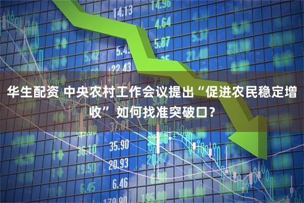 华生配资 中央农村工作会议提出“促进农民稳定增收” 如何找准突破口？